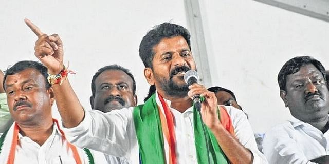 Congress leader Revanth Reddy dares KCR to probe land deals of Labour Minister