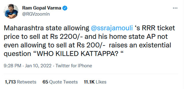 Ram Gopal Varma starts Twitter war on AP govt, again