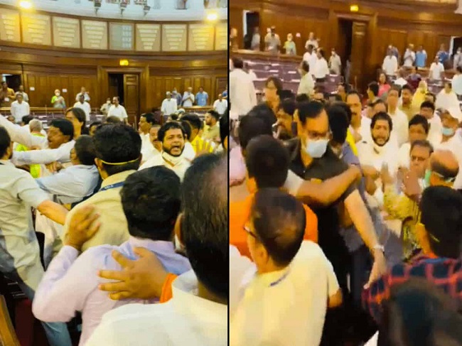 Shocking: MLAs of two parties fight each other inside Assembly