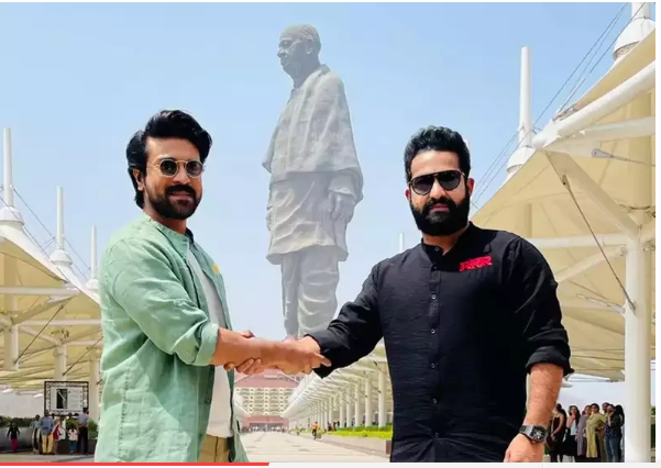 Ram Charan and Jr NTR visit the Statue of Unity in Gujarat
