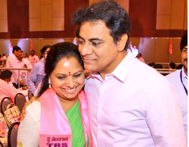 KTR and Kavitha’s Sibling Moment at TRS Plenary Meeting!
